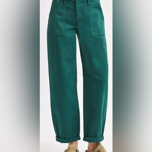 Risen Look at Me High Rise Green Ankle Cuffed Barrel Jeans sz. 9/29